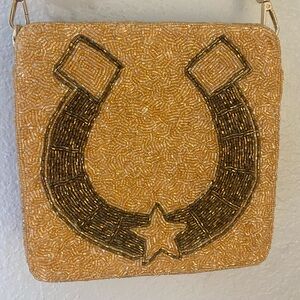 Gold Lucky Horseshoe Crossbody Purse